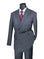 M & R Clothing modern fit charcoal grey double-breasted suit with a white window pane pattern and peak lapels.