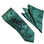 M & R Clothing Stacy Adams green paisley necktie and matching pocket square set for formal occasions