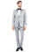 M & R Clothing light grey tailored-fit tuxedo jacket with satin notch lapel worn by a model with a black bow tie
