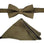 M & R Clothing Stacy Adams solid olive green satin bowtie and matching pocket square set for formal wear
