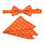 M & R Clothing Stacy Adams orange polka dot pre-tied bow tie and matching pocket square set for formal wear
