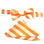 M & R Clothing Stacy Adams orange and white diagonal stripe pre-tied bow tie and matching pocket square set