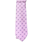 M & R Clothing Augustino tie in light pink with a woven geometric and floral pattern for formal occasions