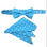 M & R Clothing Stacy Adams aqua blue polka dot pre-tied bow tie and matching pocket square set for formal wear.