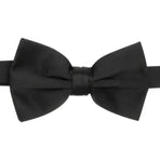 M & R Clothing Stacy Adams solid black pre-tied bow tie for formal tuxedo or suit attire