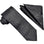 M & R Clothing Stacy Adams black paisley necktie and matching pocket square set for formal occasions