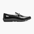 M & R Clothing Stacy Adams Sheridan black patent leather driver slip-on shoe with horsebit hardware detail