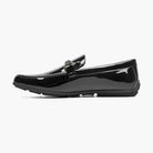 M & R Clothing Stacy Adams Sheridan black patent leather driver slip-on with horsebit hardware detail
