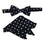 M & R Clothing Stacy Adams black and white polka dot pre-tied bow tie and matching pocket square formal set
