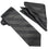 M & R Clothing Stacy Adams black tonal striped necktie and matching pocket square set for formal wedding attire.