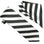 M & R Clothing Stacy Adams black and white striped necktie and matching pocket square set for formal wedding attire.