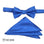 M & R Clothing Stacy Adams blue paisley pre-tied bow tie and matching pocket square set for formal events