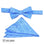 M & R Clothing Stacy Adams light blue paisley pre-tied bow tie and matching folded pocket square set