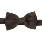 M & R Clothing Stacy Adams solid dark brown pre-tied bow tie for formal events
