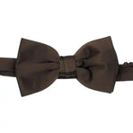M & R Clothing Stacy Adams solid dark brown pre-tied bow tie for formal events