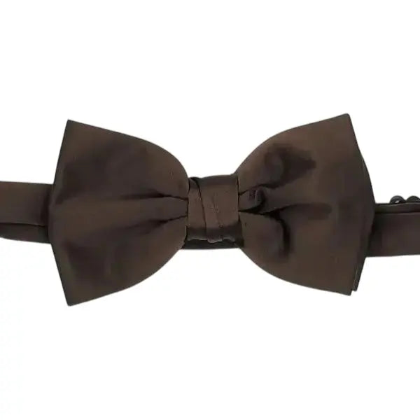 M & R Clothing Stacy Adams solid dark brown pre-tied bow tie for formal events