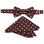 M & R Clothing Stacy Adams brown polka dot pre-tied bow tie and matching pocket square set for formal events