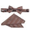 M & R Clothing Stacy Adams brown diagonal stripe pre-tied bow tie and matching pocket square set for formal events