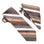 M & R Clothing Stacy Adams brown and white striped necktie and matching pocket square set with textured fabric