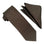 M & R Clothing Stacy Adams solid dark brown necktie and matching folded pocket square set for formal occasions