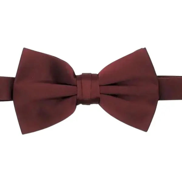 M & R Clothing Stacy Adams pre-tied solid burgundy bow tie for formal suits and tuxedos