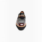 M & R Clothing Stacy Adams Carabello burgundy patent leather horsebit slip-on shoe with gold-tone hardware