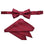 M & R Clothing Stacy Adams burgundy striped pre-tied bow tie and matching pocket square set for formal weddings