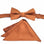 M & R Clothing Stacy Adams solid copper satin bowtie and matching pocket square set for formal wear.