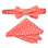M & R Clothing Stacy Adams coral polka dot pre-tied bow tie and matching pocket square set for formal events