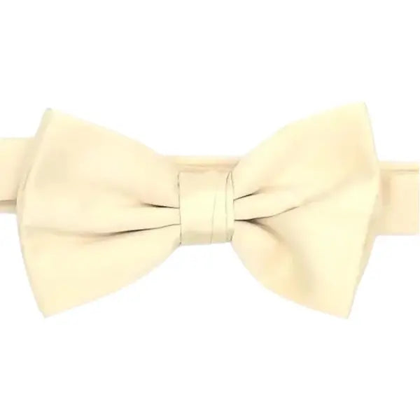 M & R Clothing Stacy Adams solid cream pre-tied bow tie for formal events and weddings