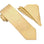 M & R Clothing Stacy Adams solid gold necktie and matching folded pocket square for formal menswear