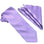 M & R Clothing Stacy Adams grape purple tonal striped necktie and matching pocket square set for formal weddings.