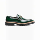 M & R Clothing Stacy Adams Carabello green patent leather slip-on loafer with gold-tone horsebit and lug sole
