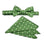 M & R Clothing Stacy Adams green polka dot pre-tied bow tie and matching pocket square set for formal events