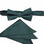 M & R Clothing Stacy Adams dark green satin bowtie and matching pocket square set for formal wear