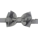 M & R Clothing Stacy Adams pre-tied solid grey bow tie for formal events and tuxedo ensembles