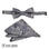 M & R Clothing Stacy Adams grey paisley pre-tied bow tie and matching folded pocket square set for formal events