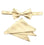 M & R Clothing Stacy Adams ivory pre-tied bow tie and matching pocket square with a subtle diagonal stripe pattern.