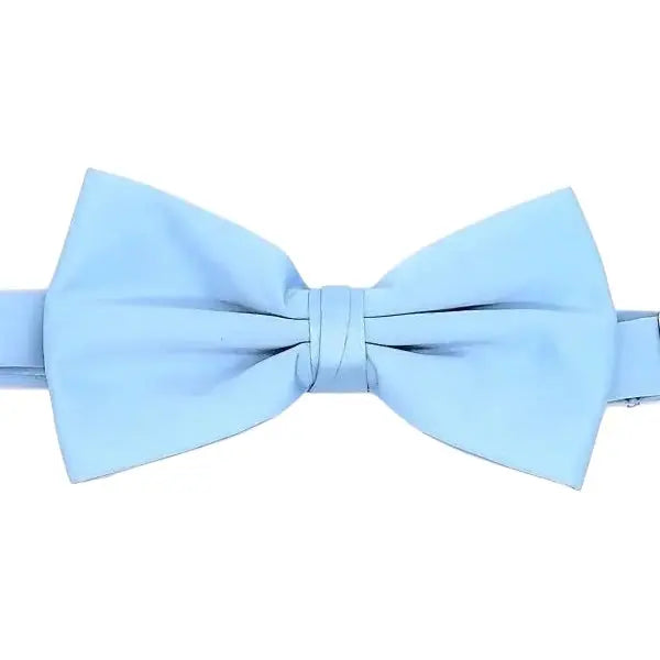 M & R Clothing Stacy Adams pre-tied light blue solid bow tie for formal events