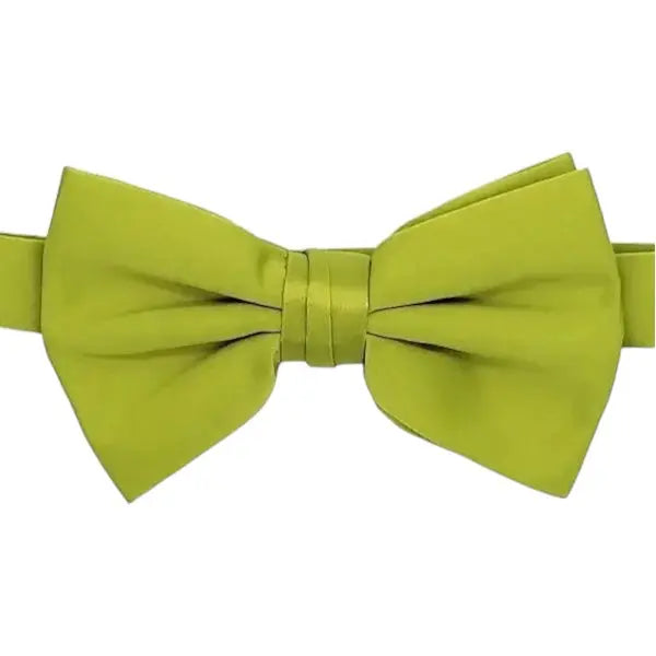 M & R Clothing Stacy Adams pre-tied solid lime green bow tie for formal events and weddings