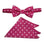 M & R Clothing Stacy Adams magenta polka dot pre-tied bow tie and matching pocket square set for formal events