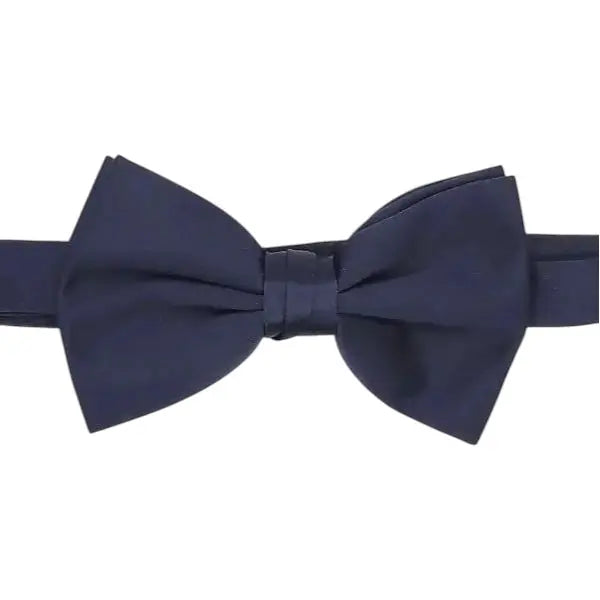 M & R Clothing Stacy Adams solid navy blue pre-tied bow tie for formal suits and tuxedos