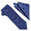 M & R Clothing Stacy Adams navy blue tonal striped necktie and matching pocket square set for formal weddings