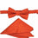 M & R Clothing Stacy Adams solid orange satin bowtie and matching pocket square set for formal events.