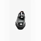 M & R Clothing Stacy Adams Carabello black patent leather slip-on shoe with silver horsebit hardware and lug sole.