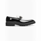 M & R Clothing Stacy Adams Carabello black and white patent leather slip-on loafer with gold-tone horsebit hardware