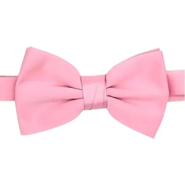 M & R Clothing Stacy Adams solid pink pre-tied bow tie for formal events and weddings