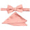 M & R Clothing Stacy Adams solid pink satin bowtie and matching pocket square set for formal wear.