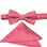 M & R Clothing Stacy Adams solid pink satin bowtie and matching pocket square set for formal events
