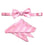 M & R Clothing Stacy Adams pink pre-tied bow tie and matching pocket square set with elegant diagonal stripe pattern